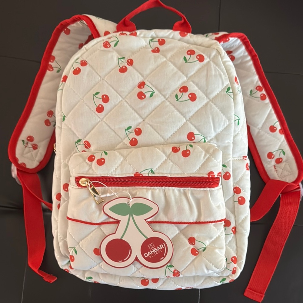 Red and White Cherry Print Bag